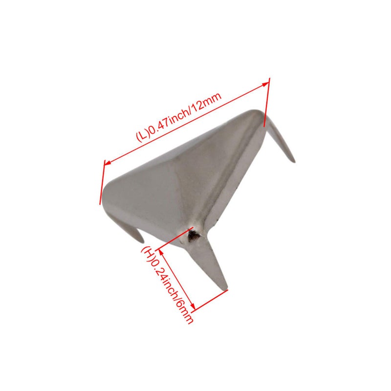 RDEXP Silver Triangle Pyramid Studs Spike Rivet Craft Punk Tacks Nailhead Pack of 200 - Image 4